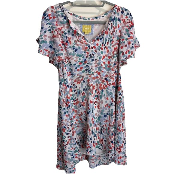 Maeve Anthropologie Flutter Sleeve Water Color Polka Dot Dress Womens Size XS - Picture 6 of 15